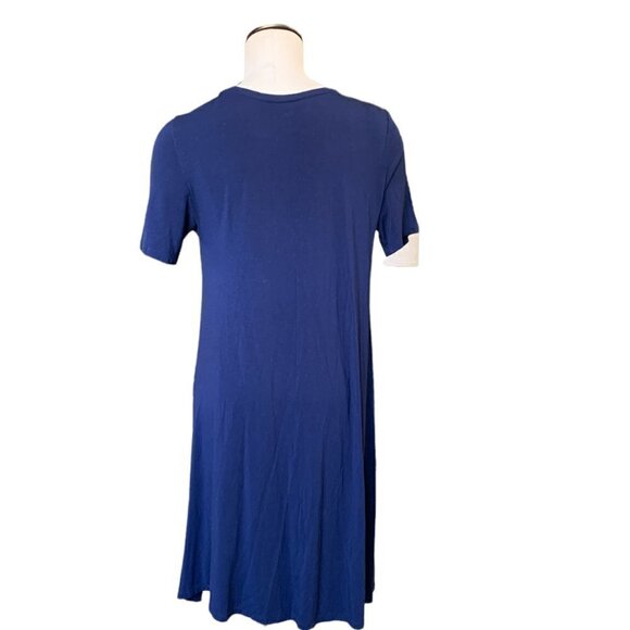 Dip Short Sleeve Soft Stretch T-Shirt Dress S Navy Blue #60T - Picture 4 of 8